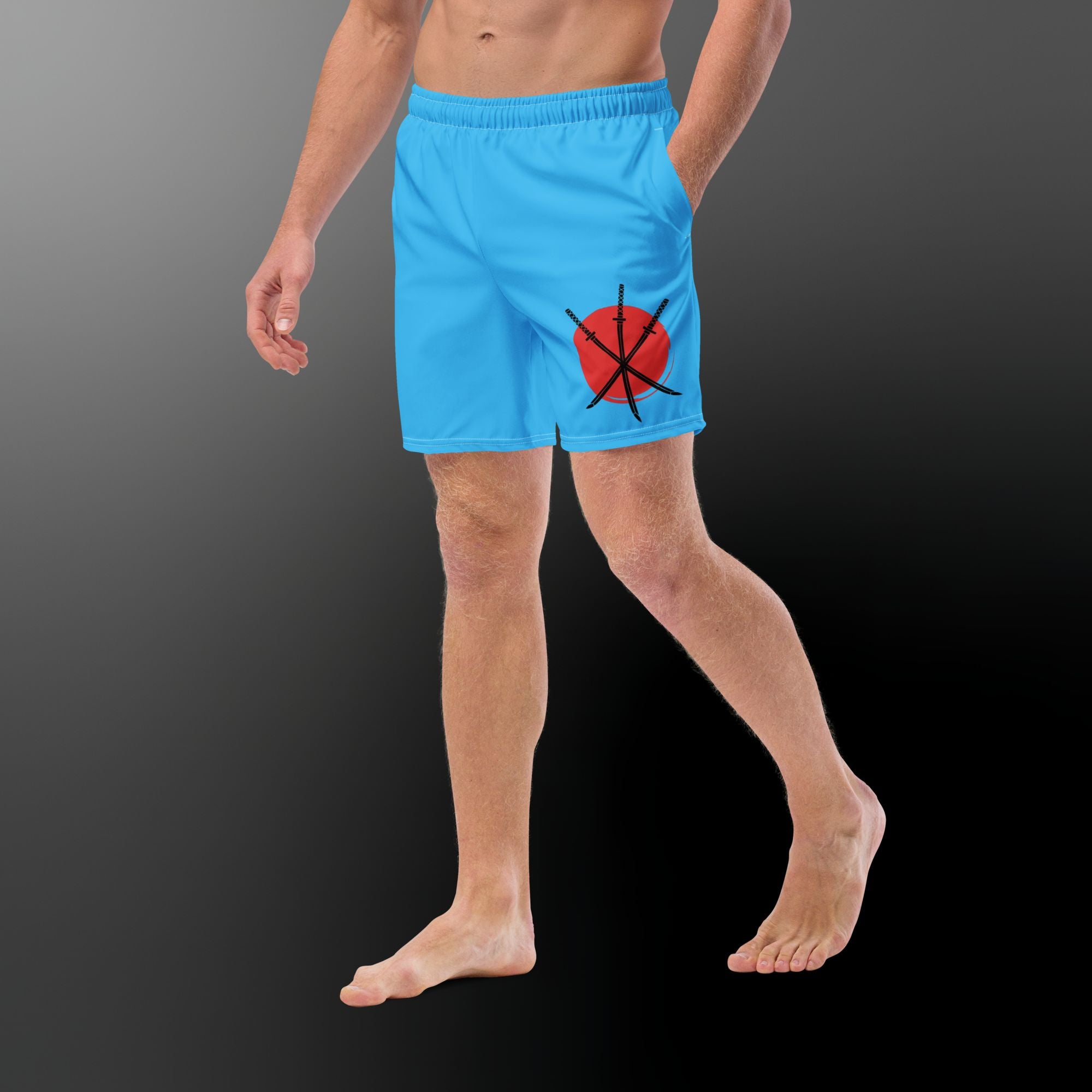 Red Trinity Sun Swim Trunks